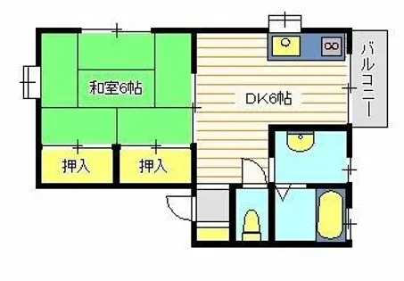 ヴァンベール土山【201号室】の間取り