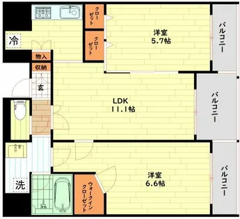 エステムプラザ梅田WEST【8階】の間取り