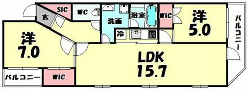 レ・ジェイド・イクス【4階】の間取り
