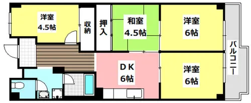 茨木グランドハイツ【7階】の間取り