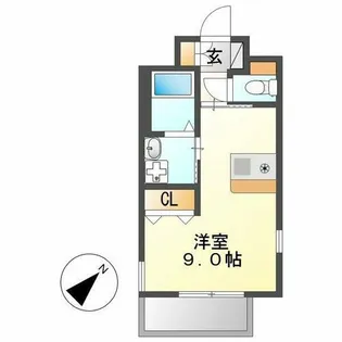 プレサンス鶴舞駅前ブリリアント【909号室】の間取り