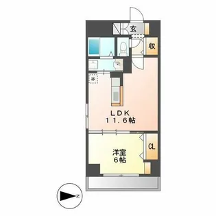 ノーブル徳川【603号室】の間取り