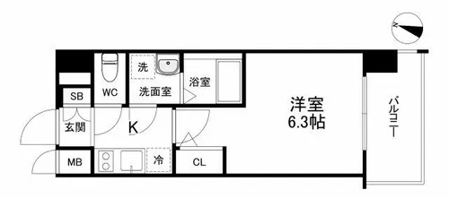 エスリードレジデンス大阪福島シティウエスト【7階】の間取り