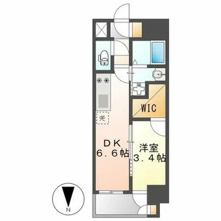 エステムコート名古屋新栄Ⅳネスト【1504号室】の間取り