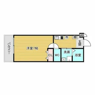 プルメリア阪大前【1階】の間取り