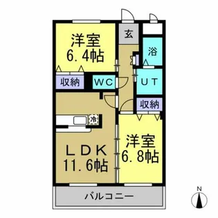ルミナス緒川【205号室】の間取り