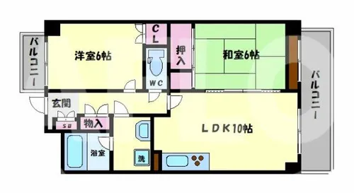 マジョール松崎町【5階】の間取り