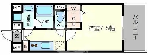 アーバネックス心斎橋Ⅱ【7階】の間取り