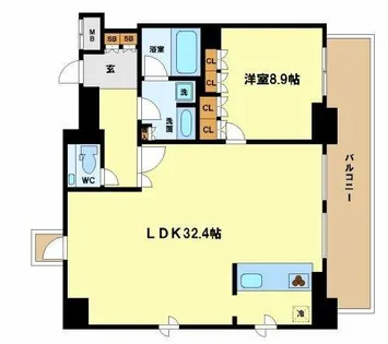 リバーサイドタワー中之島【25階】の間取り