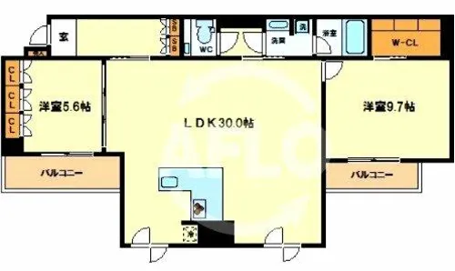 リバーサイドタワー中之島【23階】の間取り