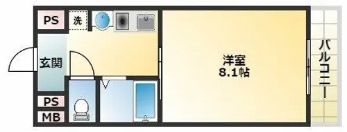 ビクトワール喜連【8階】の間取り