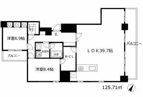 リバーサイドタワー中之島【30階】の間取り
