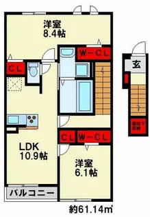 フィデール行橋B【2階】の間取り