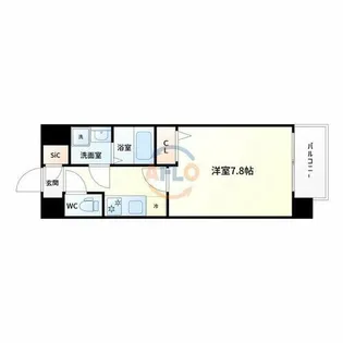 レジデンス塚本クラージュ【8階】の間取り