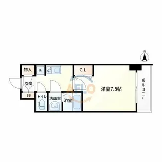 プライムアーバン南森町【6階】の間取り