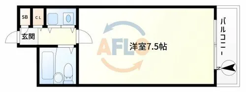 サンライズ千代崎【5階】の間取り