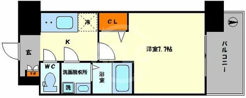 スプランディッド難波Ⅲ【4階】の間取り