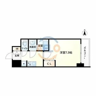 プライムアーバン南森町【9階】の間取り