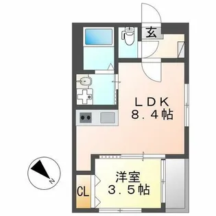 ハーモニーテラス荒江町Ⅲ【2階】の間取り