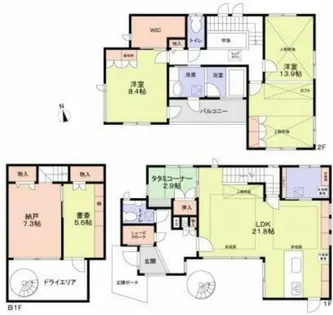 大阪府吹田市千里山西5丁目【一戸建】の間取り