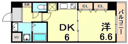 プレジール三ノ宮2【7階】の間取り