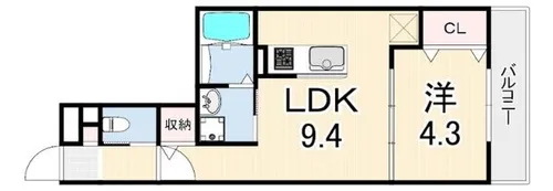 メゾンヒロナ昭和南通【2階】の間取り