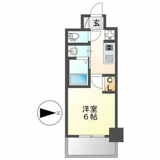 エステムコート名古屋金山ミッドクロス【303号室】の間取り