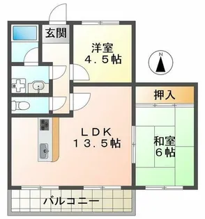第一柏木ハイツ【4階】の間取り