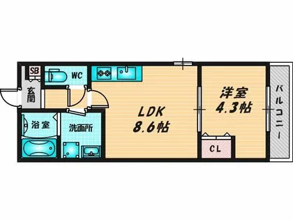 badge tomoi Est Ⅱ【3階】の間取り