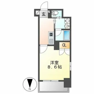 プランベイム大須駅前【504号室】の間取り