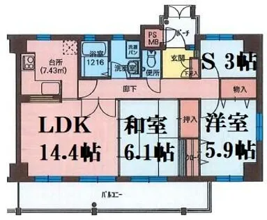 フィールトレイン【4階】の間取り