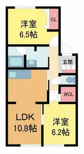 くるみハイツ【1階】の間取り