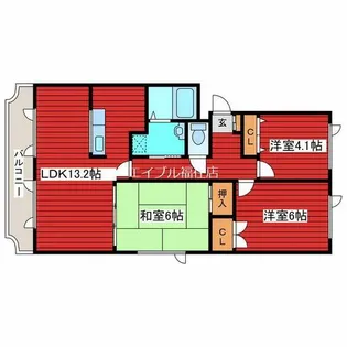 ウエストヒルズ壱番館【2階】の間取り