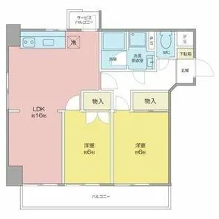 エシール白川【605号室】の間取り