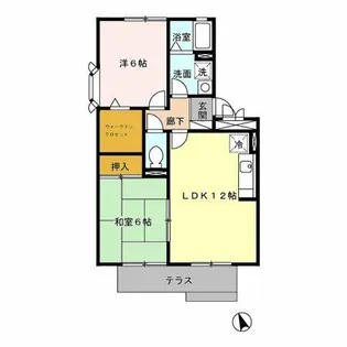 セジュール未来B棟【105号室】の間取り