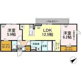 grace TSUKATA【305号室】の間取り