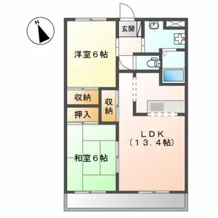 ミィーティア【2階】の間取り