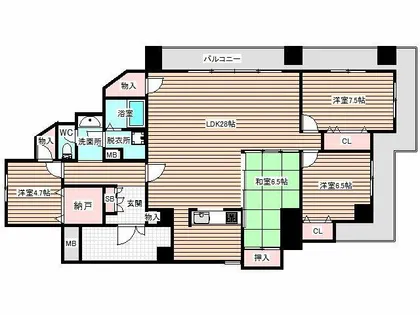 アランジェヒルズ東豊中【4階】の間取り