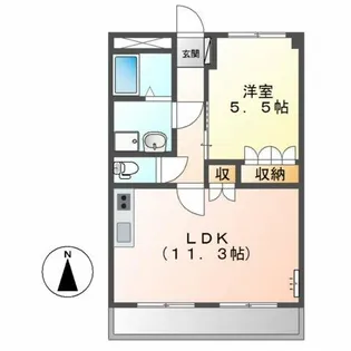 ハイツ ルミナスⅡ【2階】の間取り