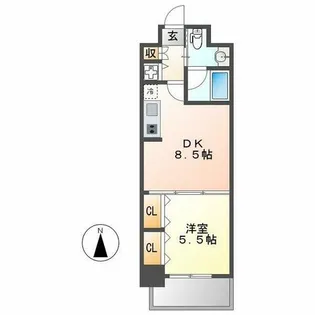 プラウランド堀田【703号室】の間取り