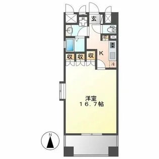 グラン・アベニュー名駅【210号室】の間取り