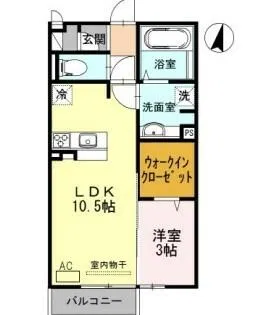 ベルメゾン荒川【2階】の間取り