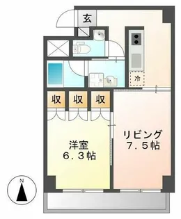 TACHIBANA BOX24【7D号室】の間取り