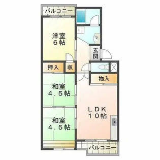 グリーンハイツ桃山【4階】の間取り