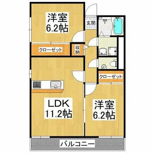 アサヒレジデンス【1階】の間取り