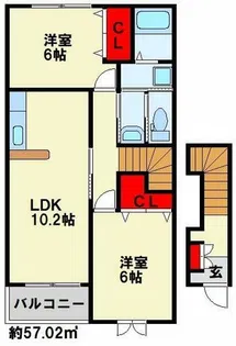 サンデリアーナ B棟【203号室】の間取り