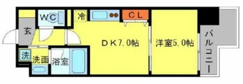 BRAVI南堀江【6階】の間取り