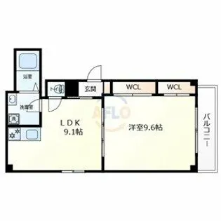 京橋オリエンタルキューブ【1階】の間取り