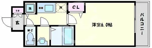 プレサンス心斎橋クオーレ【9階】の間取り
