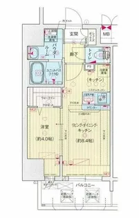 プレサンスOSAKA東中本エシデル【8階】の間取り
